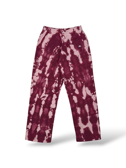 Wild Pomegranate | Straight-Leg Sweatpants | Bleach Dye