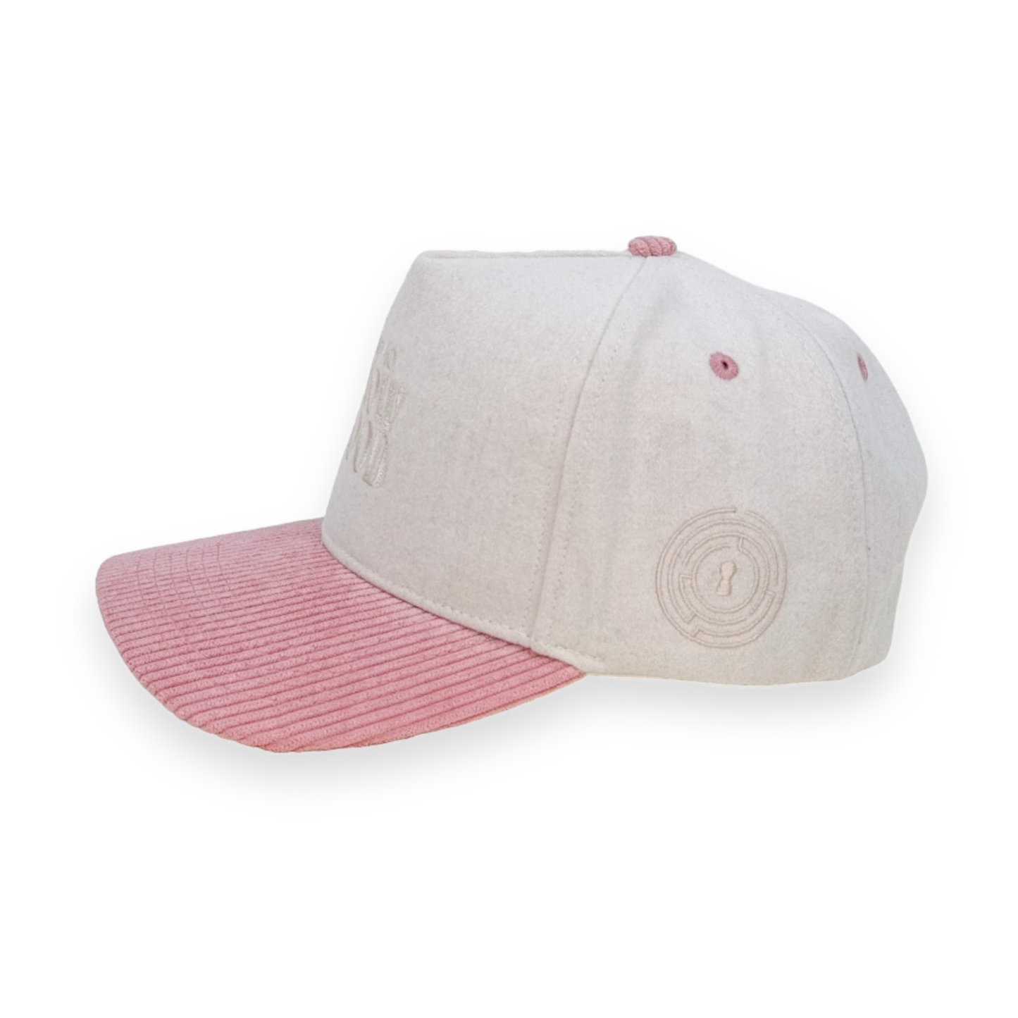 Thinking Cap - brain pink wool & corduroy