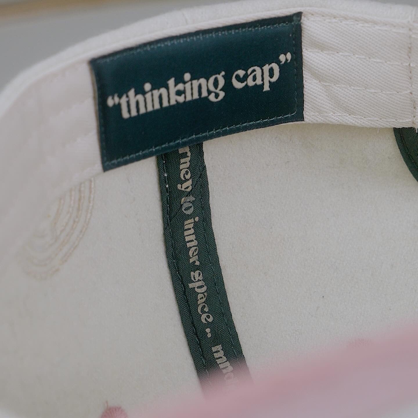 Thinking Cap - brain pink wool & corduroy