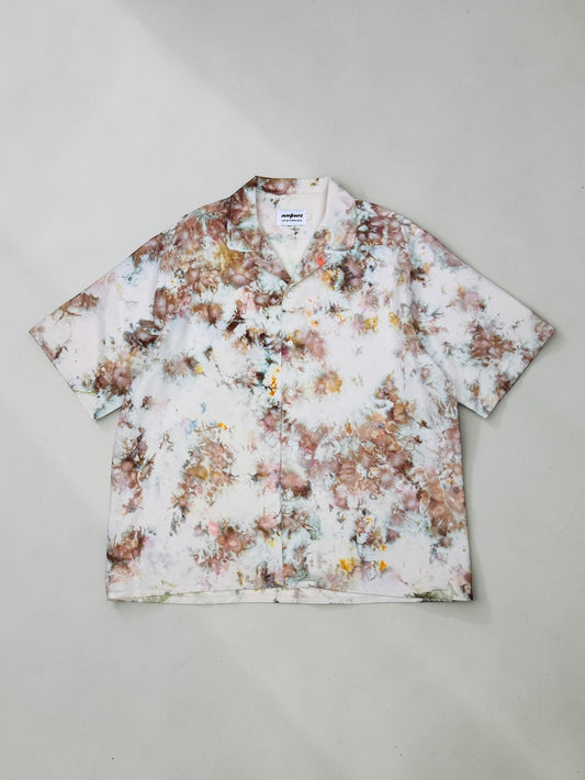 MNDPWRS Wildflower Wash hand dyed Tencel resort shirt inspired by desert wildflowers