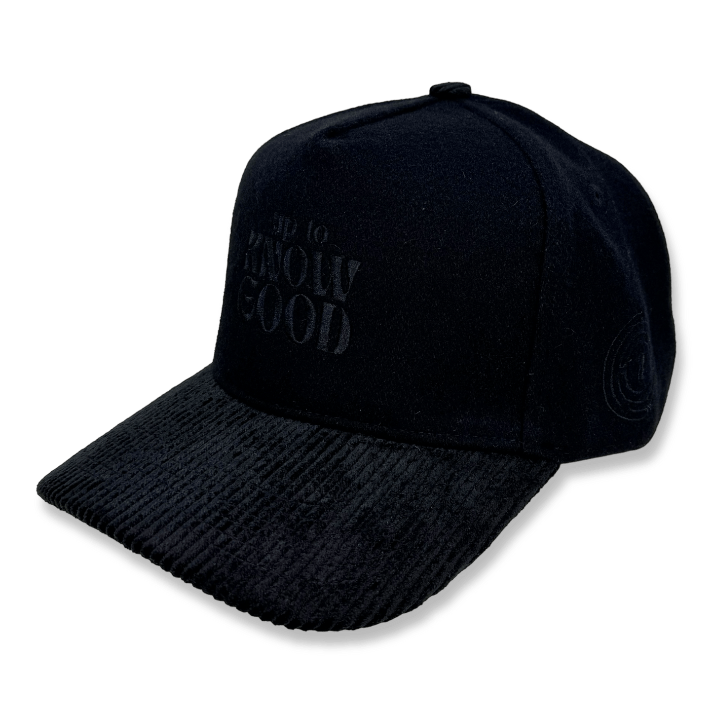 Thinking Cap - black wool & corduroy