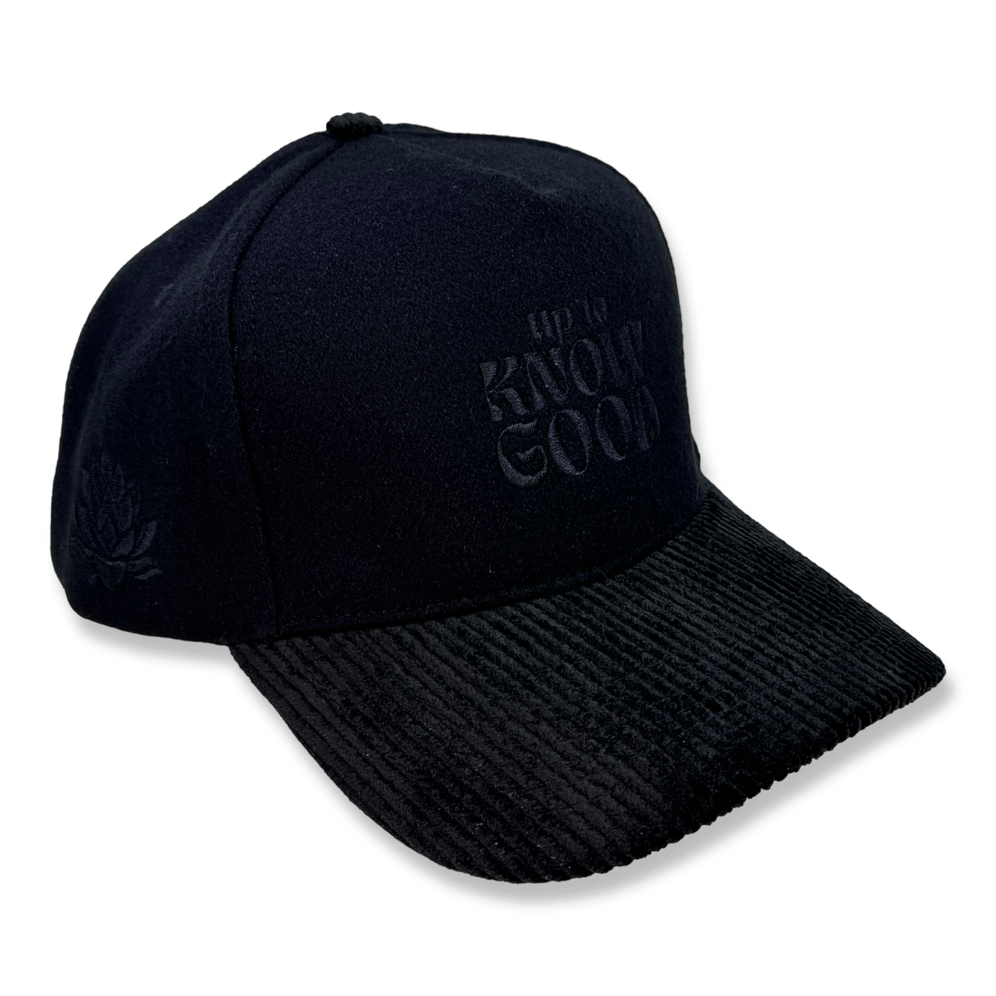 Thinking Cap - black wool & corduroy